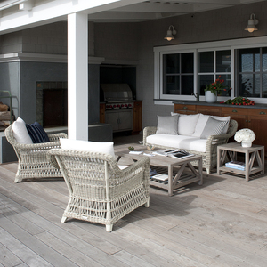 Conjunto de Muebles de Jardín de Mimbre de Ratán de 5 Plazas Estilo Mediterráneo para Balcón - Product Image 1