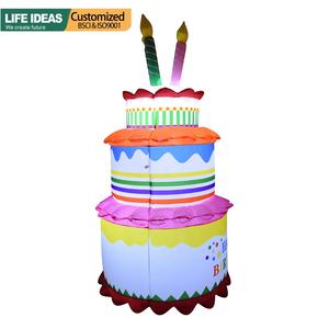6 FT Joyeux Anniversaire Blow Up Décorations Extérieures Gâteaux D'anniversaire Décorations Gonflables avec Bougie <span class=keywords><strong>pour</strong></span> Fête Jardin <span class=keywords><strong>Pelouse</strong></span> - Product Image 5