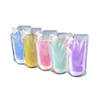 Sacs d'emballage en plastique debout transparents de voyage portables personnalisés pochette à bec verseur pour jus de fruit boisson liquide