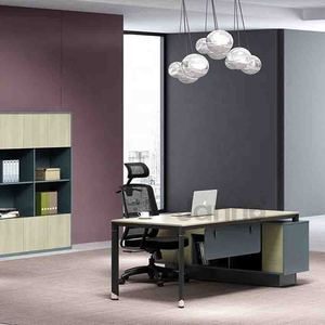 Precio de fábrica, muebles de oficina minimalistas personalizados, <span class=keywords><strong>escritorio</strong></span> ejecutivo en forma de L, mesa de oficina moderna blanca barata para el hogar - Product Image 2
