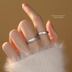 Güzel kedi onun ve onun çift yüzük ayarlanabilir yıldönümü söz S999 nişan için alyanslar çift yüzük hediye doğum günü - Product Image 3