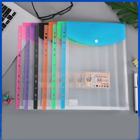 Pochette de rangement transparente en plastique PP dépoli à 11 trous, format A4 A5 A6, avec bouton, pour agenda