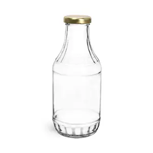 16 oz Clear Glass Decanters With 38 LUG Cap clear glass 500ml decanter bottles for chilled beverages cold press juice cold brew