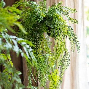Decorazione da Parete con Piante Verdi Simulate, Felce Artificiale, Sfera Verde Pendente, Decorazione Murale con Piante Verdi - Product Image 6