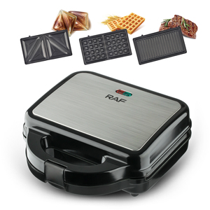 <span class=keywords><strong>Sandwichera</strong></span> RAF 1200W 3 en 1, Máquina Multifuncional <span class=keywords><strong>para</strong></span> Desayuno con Placas Antiadherentes Desmontables <span class=keywords><strong>para</strong></span> un Calor Uniforme y Fácil Limpieza - Product Image 2