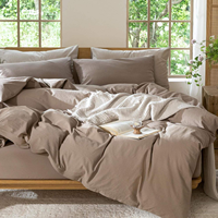 Ensemble de literie 3 pièces en coton rayé, style rétro simple et frais, couvre-lit, drap, toutes saisons, personnalisable