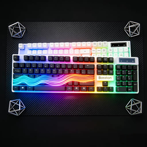 บอสตันคีย์บอร์ดแบบมีสาย RGB แบ็คไลท์ขนาดเต็ม 104 ปุ่มพร้อมแป้นพิมพ์ตัวเลขอินเทอร์เฟซ USB สำหรับการใช้งานบนเดสก์ท็อป - Product Image 4