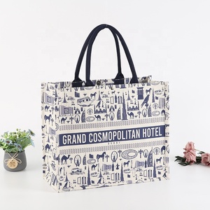 Bolsas de Yute Baratas con Logotipo Personalizado Impreso, Ecológicas, Reciclables, Naturales, Plegables, Reutilizables, de Arpillera, para Regalos, Compras - Product Image 3