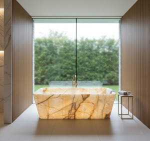 <span class=keywords><strong>Encimera</strong></span> de <span class=keywords><strong>Baño</strong></span> de Lujo en Ónix Blanco Italiano Translúcido Retroiluminado con Lavabo Integrado - Product Image 5