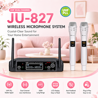 Microphone dynamique sans fil portable JIN JUE JU-827 avec écran LCD, faible bruit, pour karaoké et conférences