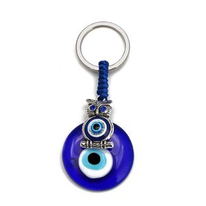 Turkish Blue Eye Keychain Charms Pendants Crafting Amulet for Good Luck Glass Metal Key Chains for <b>Hanging</b> Ornament - Product Image 5