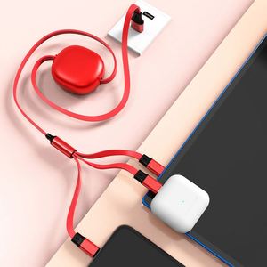 Câble de données USB rétractable 3-en-1 à charge rapide 100W 6A pour téléphones mobiles Type C – Cadeau promotionnel - Product Image 3