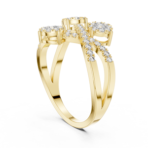 Anillo de Diamantes en Oro Brillante para Mujer, Estilo Clásico y Elegante para Regalo de Boda, Compromiso y Uso Diario - Product Image 1