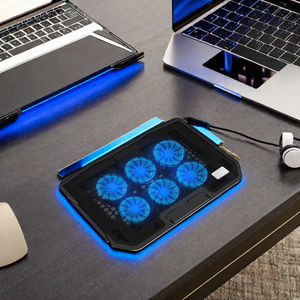 Nuovo design in alluminio di raffreddamento del computer portatile pad con sei ventilatori di raffreddamento - Product Image 6