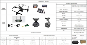 Nouveau drone FPV Z15D à charge utile lourde de 8 kg, caméra thermique 4K, 50 minutes de vol longue durée, 15 km de portée GPS, UAV pour le sauvetage, l'inspection et la sécurité - Product Image 2