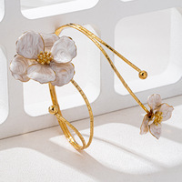 Bracelet de charme pour femmes, bracelet de bras à fleurs, bracelet de bras supérieur, bracelet ouvert pour filles