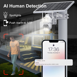 JideTech 4G EU PIR PTZ 2MP Cámara de vigilancia inalámbrica con panel solar para exteriores Compatible con detección humana Audio bidireccional Visión nocturna - Product Image 5