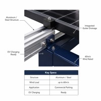Système de montage solaire pour carport H2 Solar OEM, structure robuste, projet sur mesure