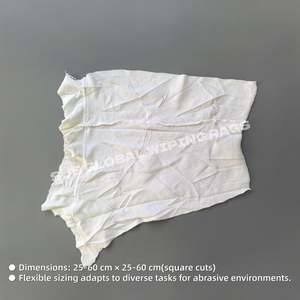 Paños de Felpa Blancos Puros de Alta Absorción de Agua y Aceite, Paño de Algodón 100% Reciclado, Paños Absorbentes Gruesos de Algodón Blanco - Product Image 3