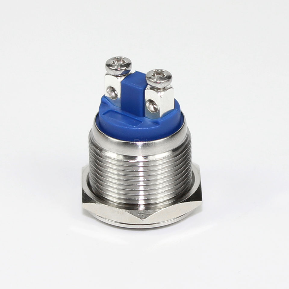 19MM Waterproof Flat Shape Screw Terminal Metal Push Button Switch
