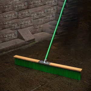 Balai de jardin avec poils rigides en nylon, manche en métal robuste, 120 cm, système combiné de balayage de rue écologique - Product Image 6