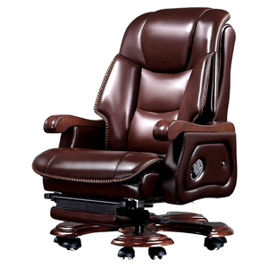 2025 Luxus Klassischer Executive <span class=keywords><strong>Chair</strong></span> Neuer Büro-Freizeit-Liegestuhl aus echtem Leder Moderner elektrischer Sperrholz-Executive <span class=keywords><strong>Chair</strong></span> - Product Image 4