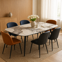 Table de luxe Pandora à motif de pierre, design texturé unique, mobilier artistique pour villa et manoir