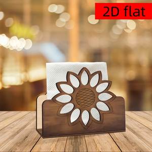 Porte-serviettes en bois personnalisé à double niveau créatif et distributeur de mouchoirs rustique avec logo personnalisé, décoration minimaliste pour la cuisine - Product Image 2