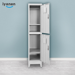 Großhandel Schlafzimmermöbel Stehende Beine Stahlschrank Vertikal 2 Türen Aufbewahrung Kleiderschrank Stahl-Schrank Metall-Schließfach - Product Image 2