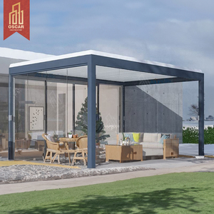 Oscaracso Pérgola Retráctil Pérgola Eléctrica de Aluminio con Sistema de Toldo Montado en Pared <span class=keywords><strong>Metal</strong></span> - Product Image 2
