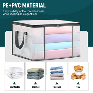 Modern Style Eco-Friendly Durable Waterproof PVC Nylon Net <b>Storage</b> <b>Box</b> Rectangle Foldable Large Capacity Clothes Organizer - Product Image 2