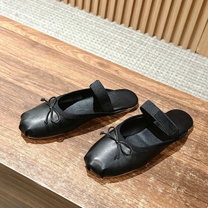 Zapatillas de media punta con lazo de piel auténtica de diseñador de lujo, zapatillas de ballet clásicas ligeras para mujer con cierre deslizante - Product Image 2