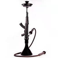 Vente en gros transfrontalière de pipes à fumer en verre, chichas style AK47 et ensembles de chichas arabes à thème AK47 avec miroir