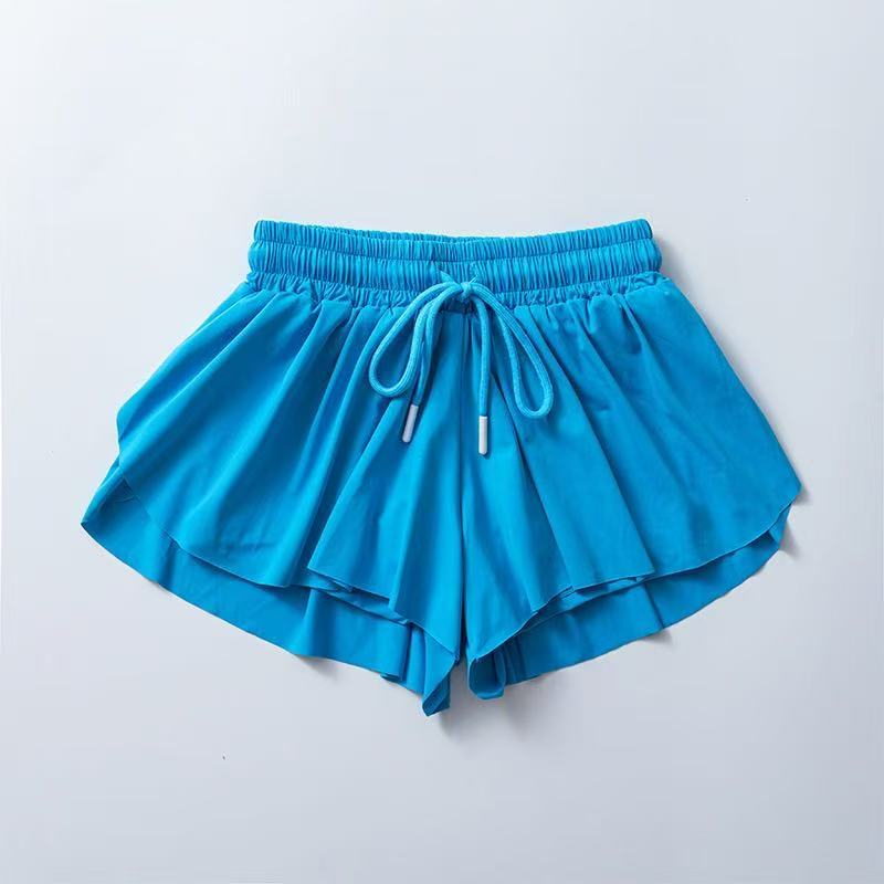Custom Lulu Yoga Women's Cross-border Dress Sports Quick-drying Running Tennis Shorts Pocket Drawstring