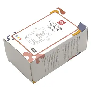 กล่องกระดาษบรรจุภัณฑ์ทรงสี่เหลี่ยมขนาดเล็กพับได้สำหรับผลิตภัณฑ์สำหรับเด็กโลโก้ออกแบบได้ตามต้องการ