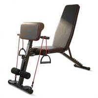 Banc de musculation pliable réglable pour abdominaux et haltères, équipement de fitness auxiliaire pour la maison, en acier et bois, OEM