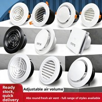 Couvercle de persienne de soupape à disque en plastique rond moderne Sortie d'air frais pour mur et plafond de ventilation HVAC pour bureau