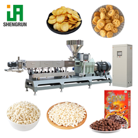 Ligne de production de snacks de riz remplis par extrudeuse bivis, avec expansion réglable, adaptée au remplissage liquide-solide, pour snacks multigrains