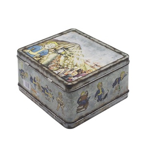 Tùy Chỉnh Ổ Khóa Ăn Trưa Hộp Bản Lề Nắp Cổ Điển Hoài Cổ Có Thể Khóa Kim Loại Hộp Thiếc Với Tay Cầm Di Động Khóa Cho Thực Phẩm Đồ Chơi Quà Tặng - Product Image 4