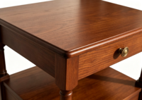 Table de chevet pliable et réglable en bois massif de qualité supérieure, style vintage français avec pieds à tiges, 2 tiroirs de rangement, mobilier de chambre personnalisable