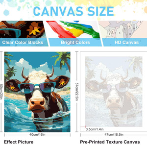 Pintura Acrílica de <span class=keywords><strong>Tigre</strong></span> Bebé con Números para Niños y Adultos, Impresión Digital DIY, Decoración Moderna para el Hogar, <span class=keywords><strong>Lienzo</strong></span> Enmarcado Ecológico - Product Image 5