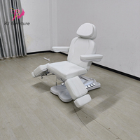 Lit gynécologique professionnel moderne pour hôpital avec 4 moteurs électriques, lit de massage de beauté avec commande au pied, jambes séparées