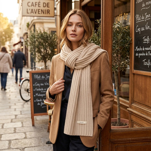 Bufanda de Lana 100% Acanalada de Lujo, Nueva Colección 2026, Lista para Enviar, para Mujer, Cálida para el Invierno - Product Image 3
