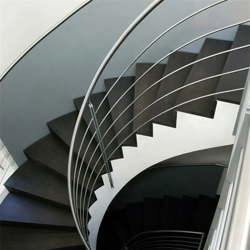 DAIYA-barandilla de acero inoxidable, escaleras de exterior con diseño curvado