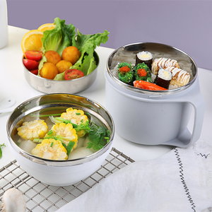 Térmica Acero inoxidable recipiente con tapa de acero inoxidable de fideos instantáneos cuencos para <span class=keywords><strong>restaurante</strong></span> con mango - Product Image 1