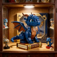 Juego de Bloques de Construcción Modelo Dragón Azul Ecológico de ABS - Juguete de Construcción y Bricolaje para Niños