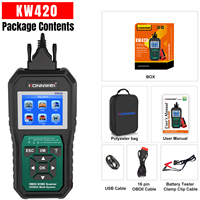 Escáner OBD2 de Sistema Completo para Automóvil KONNWEI KW420 y Probador de Batería, Probador del Sistema de Arranque y Carga