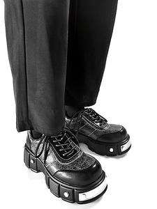 Модные повседневные туфли на толстой подошве со шнуровкой, легкие и дышащие, мужские строгие кожаные лоферы. - Product Image 4