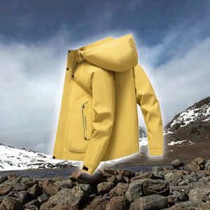 Veste coupe-vent décontractée pour homme RNSHANGER, mode automne, randonnée, camping, veste d'extérieur fine à capuche, fermeture éclair et boutons - Product Image 2