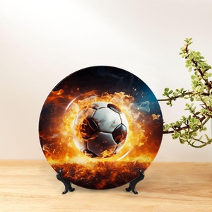 Thích hợp cho FIFA 2026 hiện đại màu đen và trắng melamine Bộ đồ ăn Melamine bữa ăn tối tấm bóng đá mô hình sang trọng trang trí tấm - Product Image 6